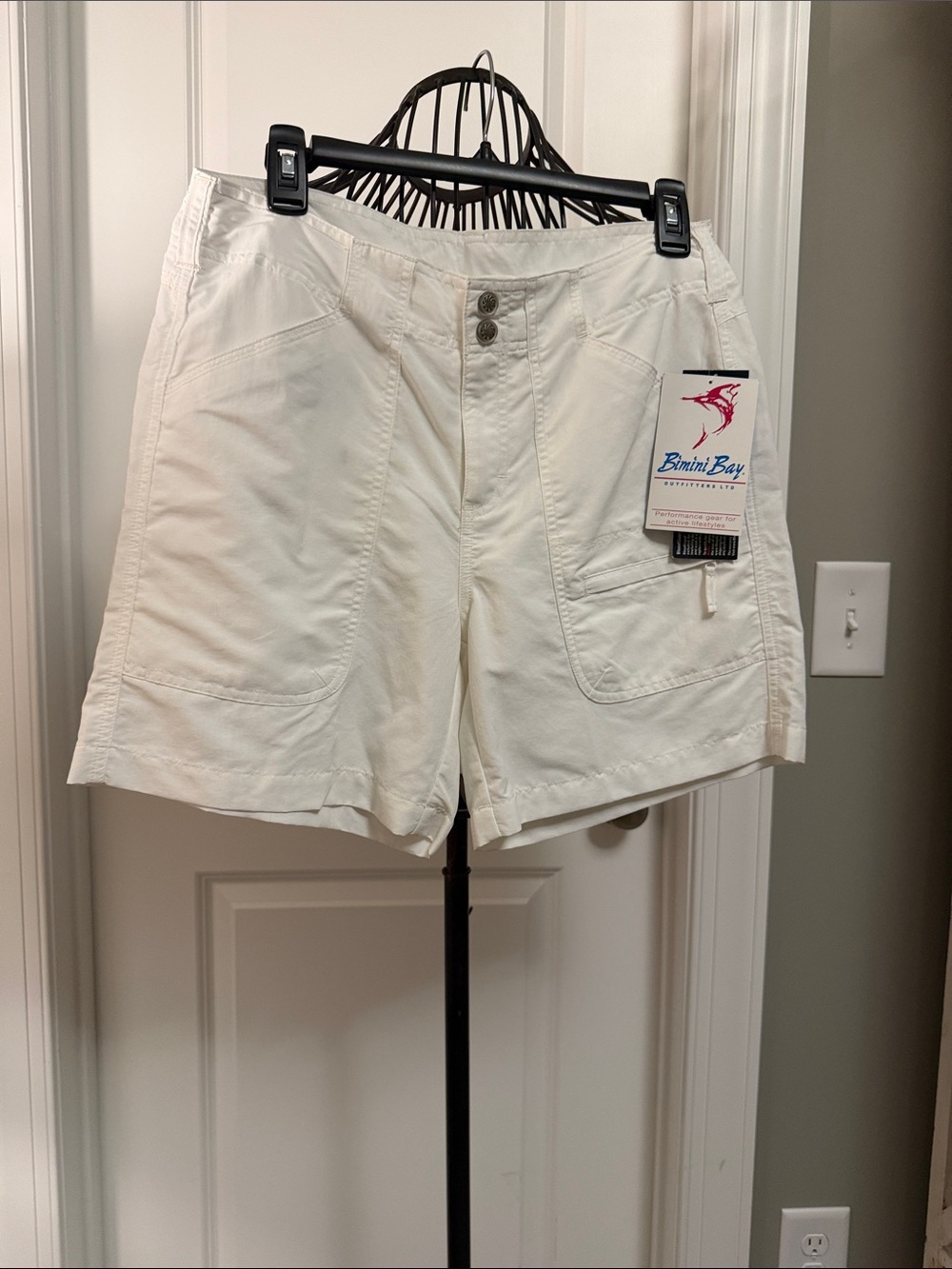 Bimini Bay Women's White Utility Bermuda Shorts